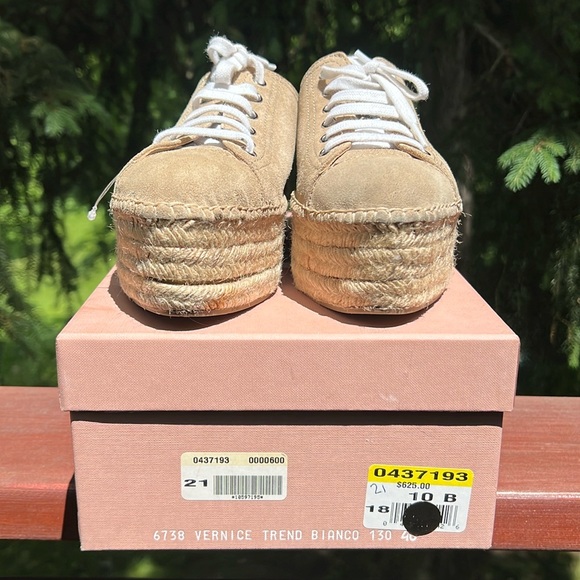 Miu Miu Suede Platform Espadrilles in neutral size 6.5 - Picture 7 of 7